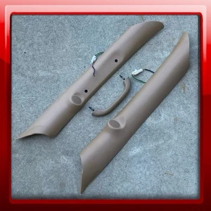 1998 - 2001 DODGE RAM LH RH A PILLAR TRIM SET CAMEL TAN BROWN W/ TWEETERS 074 - Picture 1 of 24