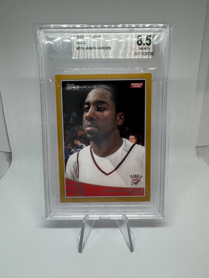 James Harden 2009-10 Topps Gold Rookie Card /2009 Beckett 8.5 NM-MT+ - Image 1 of 2