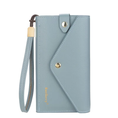 Women Leather Envelope Clutch Wallet Long Card Holder Phone Purse Bag Handbag US - Image 1 of 4