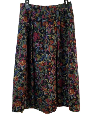 Винтажная женская плиссированная эластичная юбка на молнии сбоку Anita Faye с цветочным рисунком размер L? - Изображение 1 из 4