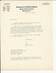 Joe Skubitz typed and signed letter - Picture 1 of 1