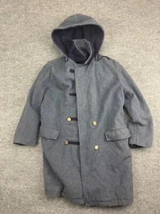 Vintage Loden Coat Men's S/M Blue Hooded Gold Button Lodenfrey Munich Austria - Picture 1 of 9