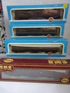 Rake of 4 Boxed OO Airfix GMR LMS Coaches 3 Blue Box & 1 Red Box 2 x 54253-9 & 2 - Picture 1 of 4