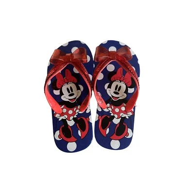 Chanclas Disney Minnie Mouse a lunares con lazo para niños talla 11-13 Foto 1 de 4