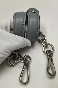 Coach Kristin Gray Leather Replacement Strap W/ Silvertone Push Gate Snap Hook - Picture 1 of 10
