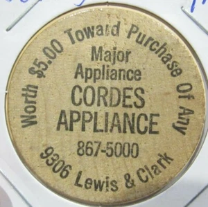 Vintage Cordes Gerät Jennings, MO Holz Nickel - Token Missouri - Bild 1 von 2