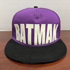 BATMAN Cap Hat Snap Back Adjustable Purple Spell Out Logo Six Flags RARE
