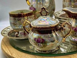 Vintage 15 Piece Tea/Coffee Set FRESH CHINA Mother of Pearl Effect - Picture 1 of 12