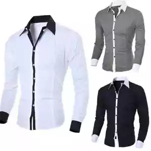 Camisa Casual De Moda Para Hombres Camisas De Vestir De Moda Slim Fit De Hombre - Bild 1 von 27