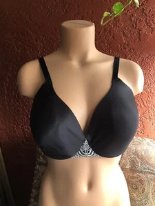 BALI bra 36DD Black white comfort petals underwire smooth padded plunge - Picture 1 of 4