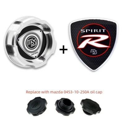 Tapa de aceite de motor de aluminio plateado para Mazda RX8 MIATA PROTEGE 626 323 mazdaspeed Foto 1 de 4