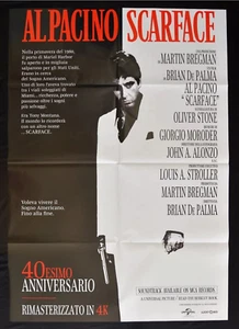SCARFACE 4K Original Movie Poster 39x55" 2Sh Italian AL PACINO BRIAN DE PALMA - Picture 1 of 2