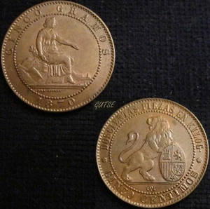 *GUTSE*205-GOBIERNO PROVISIONAL, 5 CÉNTIMOS 1870, CASI SIN CIRCULAR. - Imagen 1 de 3