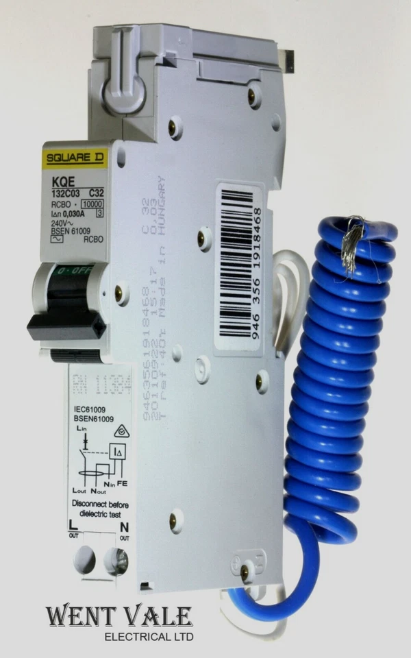 Square D Loadcentre  KQE132C03  32a 30mA Type C Single Pole Class AC  RCBO New - Image 1 of 1