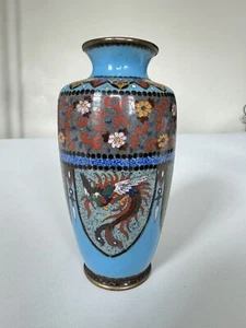 Small Cloisonne vase With Dragon Panels - Picture 1 of 9
