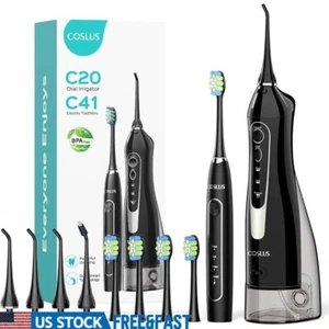 Portable Cordless Water Flosser Electric Toothbrush Combo Deep Clean Oral Care - Picture 1 of 10