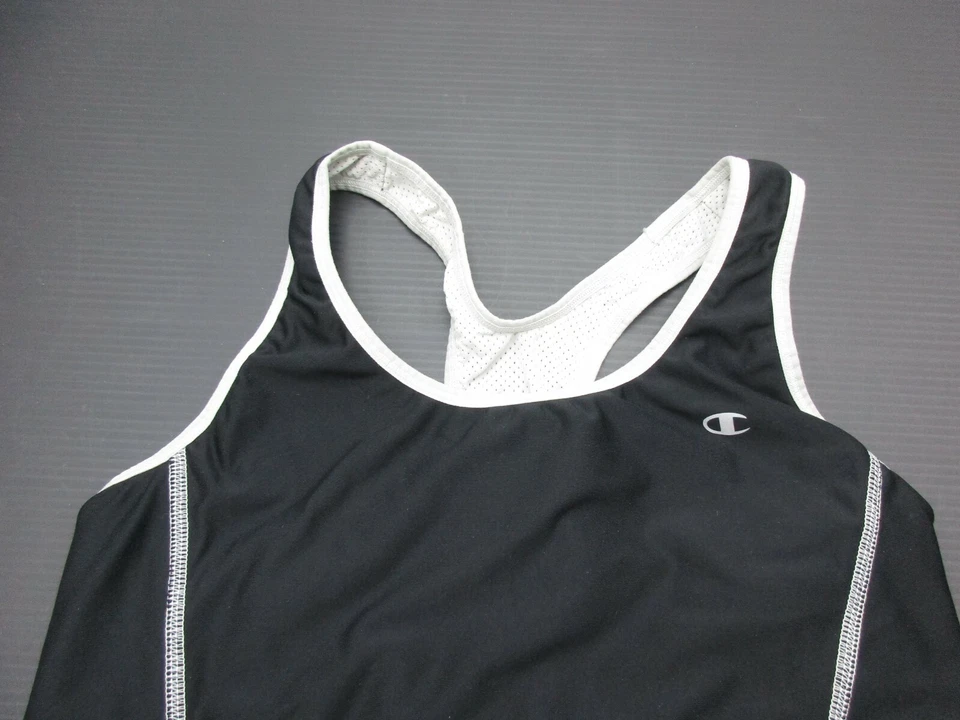 Женский тренировочный спортивный бюстгальтер Champion размер L черный/серый без проводов 1E - Изображение 1 из 4