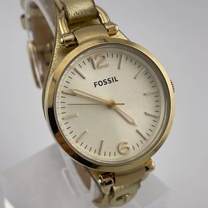 Fossil Georgia Watch ES3414 Womens 32mm Case Leather Bund Strap Quartz - Picture 1 of 13
