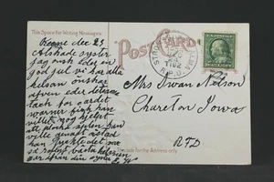 RPO: Postal de Navidad Stromsburg & Alma 1909, ferrocarril de Nebraska - Imagen 1 de 2