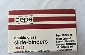 HTF GEPE Double Glass Slide-Binders 14x21 Super Thin -19 Sildes - Picture 1 of 3