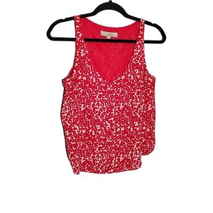 Ann Taylor Loft Pink White Sleeveless cheetah Animal Print summer Top Petite XS - Picture 1 of 6