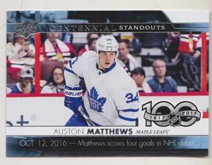 17-18 Upper Deck Auston Matthews Centennial Standouts CS-34 Maple Leafs 2017 - Picture 1 of 1