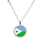 Djibouti Silver Colour Necklace With Diamante Pendant And Gift Box