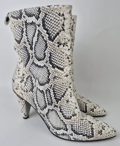 Longchamp Women's Python Print Leather Heel Ankle Boots Size 38 $890 - Picture 1 of 6