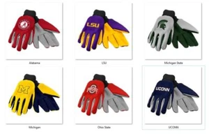 NCAA Colored Palm Utility Gloves by Forever Collectibles -Select- Team Below - Picture 1 of 7