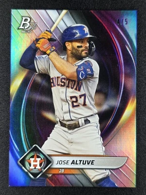 Jose Altuve 2022 Bowman Platinum Red Platinum Bar 4/5 #95 ASTROS - Image 1 of 2