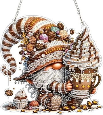 GHHKUD Zwerge Diamond Painting Fensterbilder Beidseitige, Diamond Painting