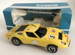Vintage Scalextric C017 Lamborghini yellow Racing Car Slot car in ob - Picture 1 of 8