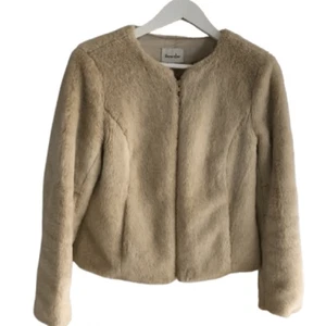 Steven Alan Lush & Plush Neutral Faux-Fur Jacket, Small, Cozy Chic Winter Coat - Picture 1 of 7