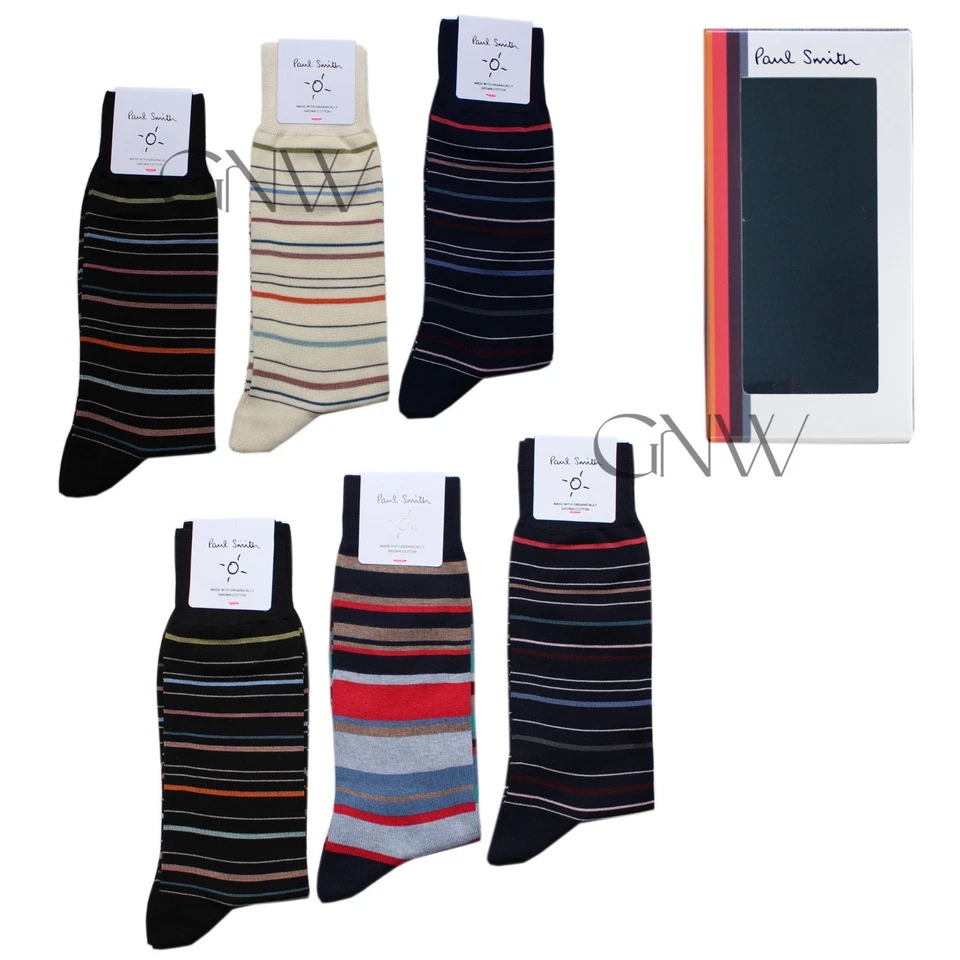 PAUL SMITH MEN 3 PACK SOCKS WITH PS GIFT BOX ONE SIZE ITALY Was £70