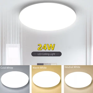 24W LED Ceiling Lights Round Panel Down Light Bathroom Kitchen Living Room Lamp - Picture 1 of 10