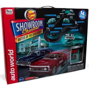 Auto World SRS337 14' Showroom Shootout Battle the Dealerships Slot Race Car Set - Picture 1 of 3