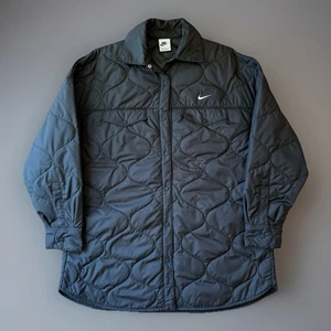 Nike Quilted Trench Coat Women's Small Black Sportswear Insulated New York - Picture 1 of 11