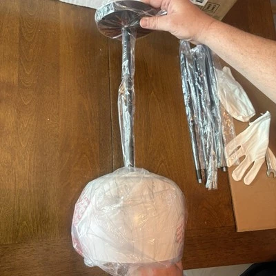 Par de globos de iluminación de techo Hang From acabado mármol longitud ajustable Foto 1 de 4