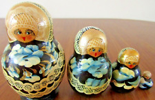 Vintage MATRYOSHKA "Set x 4" Russian Nesting Dolls, largest 10x6(d)cm, wood, vgc