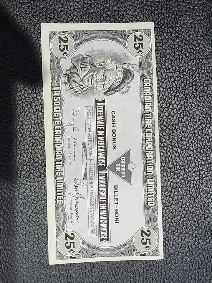 CTC Canadian Tire Money 1989 Coupon 25c Very Good Condition.... - Image 1 of 2