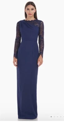 NEW JS Collections Maria Scallop Column Gown Size 8 Formal Evening Dress - Image 1 of 4