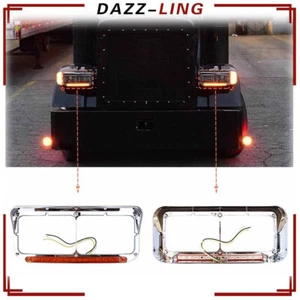 12" Pair Chrome LED Headlight Bezels Fit Western Star 4900 Freightliner FLD 120 - Picture 1 of 10