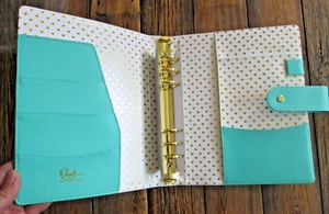 Mini classeur en cuir végétalien rechargeable 6 anneaux A5 Marion Smith Designs NEUF - Photo 1/7