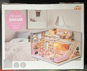Girlish Dream Loft Apartment Miniature Dolls House Diorama Room Box Kit NOB