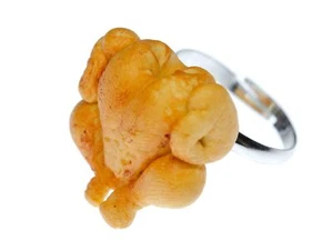 Broiler Roast Chicken Thanksgiving Ring Miniblings Chicken Turkey - Picture 1 of 5