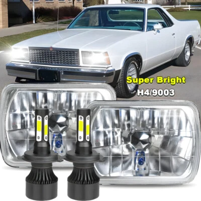 2PCS For Chevy Malibu 1978-81 El Camino 7x6" 5x7" inch LED Headlights Hi/Lo Beam - Image 1 of 4