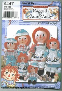 Raggedy Ann & AndyPatterns - Several Sizes - You Choose - Picture 1 of 3