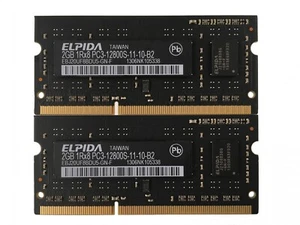 PC3-12800 Laptop Memory - 2 X 2 GB - Elpida - Picture 1 of 2