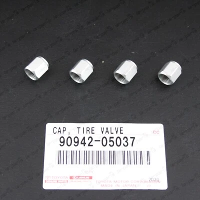 GENUINE TOYOTA  LEXUS ALUMINUM TIRE VALVE STEM CAP SET OF 4  90942-05037 - Image 1 of 4