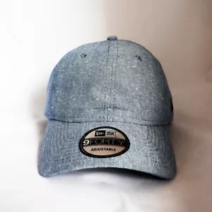 New Era 9forty Gris Chambray Lino Ajustable Curva Peak Gorra - Bild 1 von 5